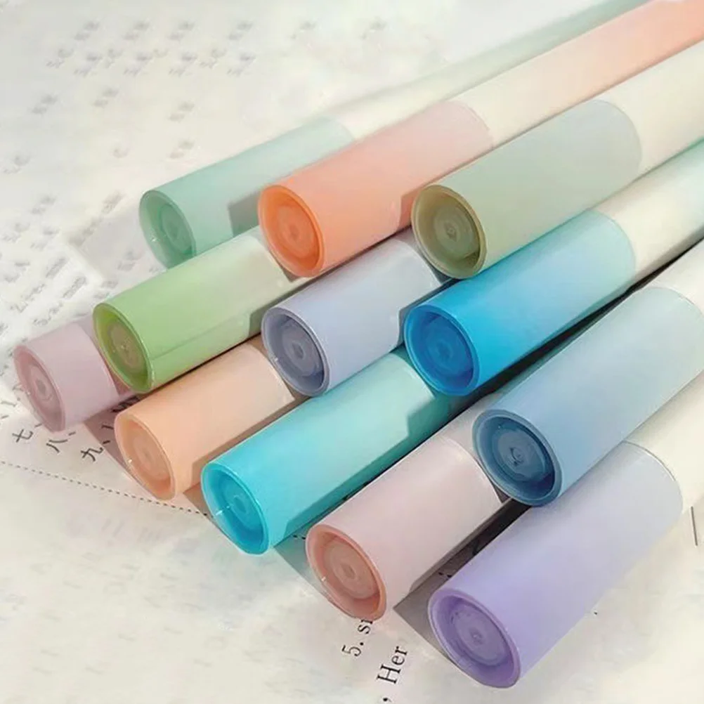 

4pcs Fluorescent Highlighters Gentle Color Design Marking Pens For Office Book Journaling Aesthetic Highlighter Set Multicolor