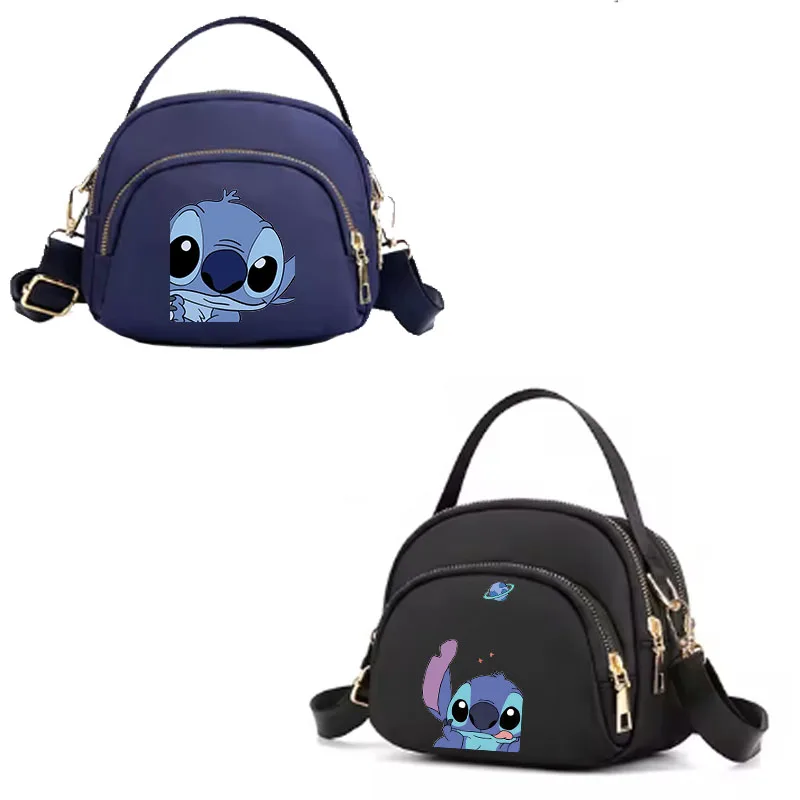 

Cute Disney Lilo & Stitch Women's Cloth Bag New Fashion Multi-layer Mini Handbag Women's Cloth Bag Nylon Shoulder Crossbody Bag