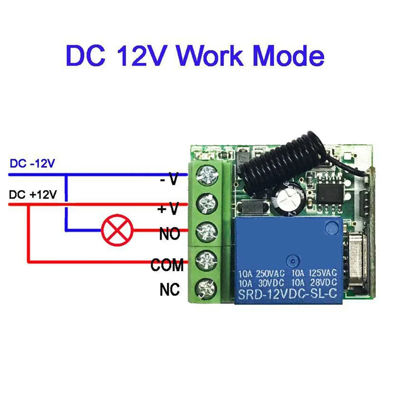 M13K-433 Mhz RF Transmitter Remote Control Wireless Remote Control Switch Universal DC12V 1CH Relay Receiver Module