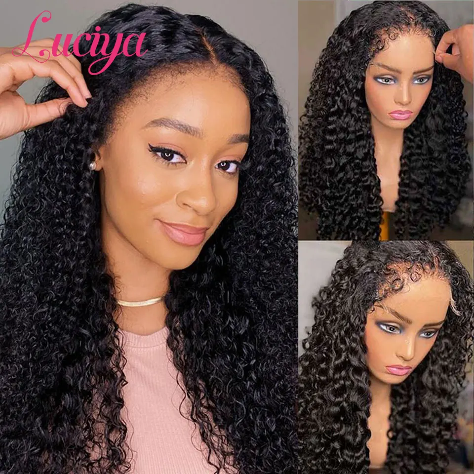 Afro Kinky Curly Wigs 4C Edges Natural Hairline 13x4 Full Lace Front Human Hair Wigs Curly Baby Hair 13x6 HD Lace Frontal Wigs