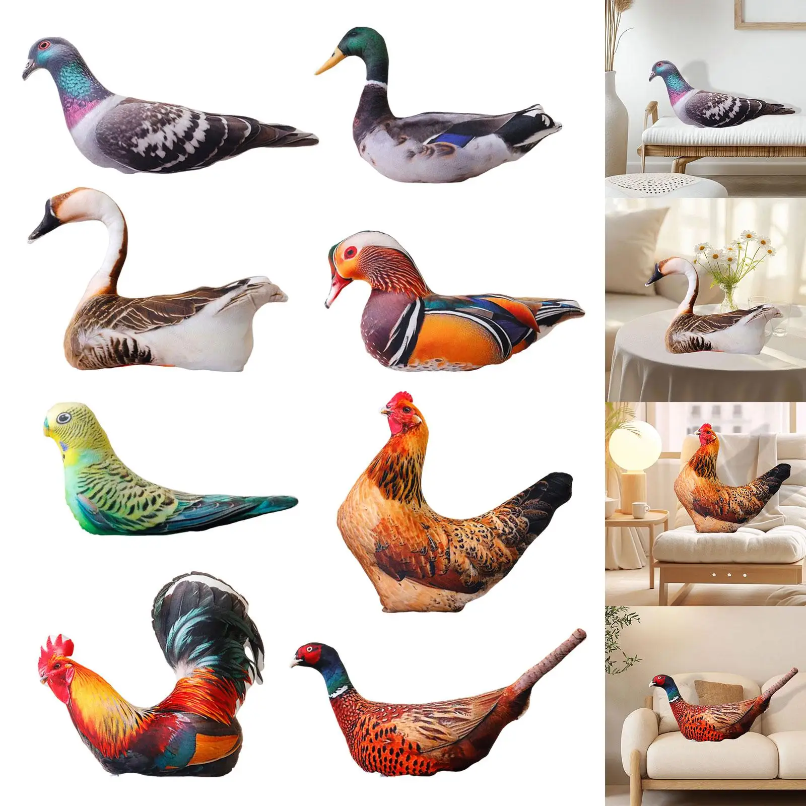 

Simulation 3D Animal Plush Toy Soft Creative Kids Room Decor Stuffed Animal for Adults Teens Boys Girls Children Birthday Gifts