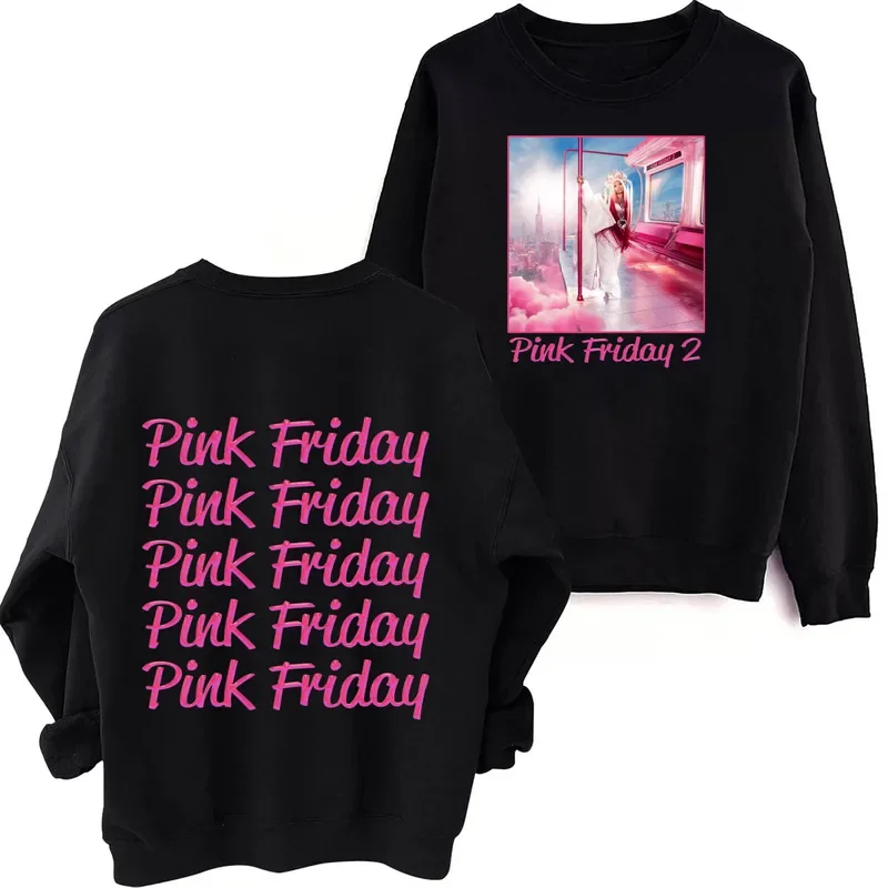 Nicki Minaj Pink Friday 2 Sweatshirt Man Woman Harajuku Hip Hop Round Neck Long Sleeve Oversized