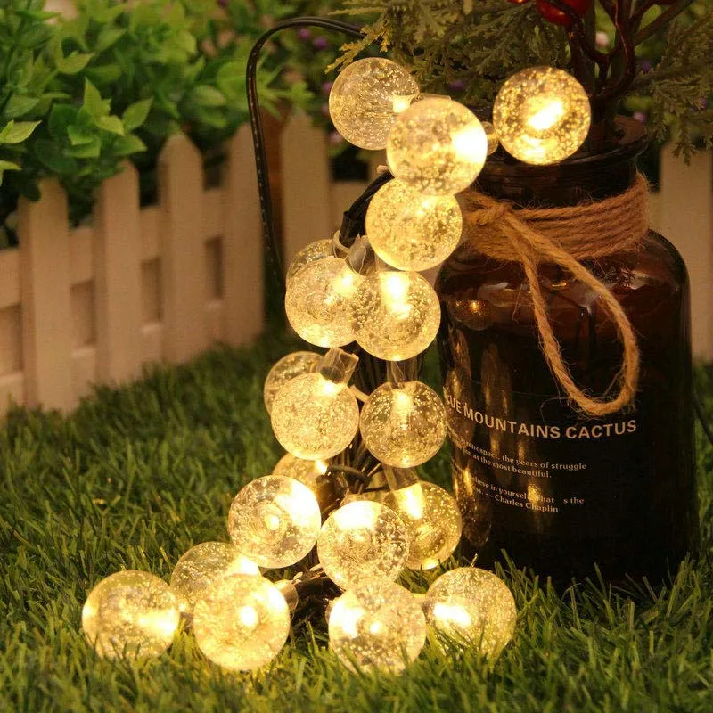 8 Mode Solar String Lights Outdoor Globe Fairy Waterproof Lights for Garden Yard Home Christmas Parties Wedding Festival