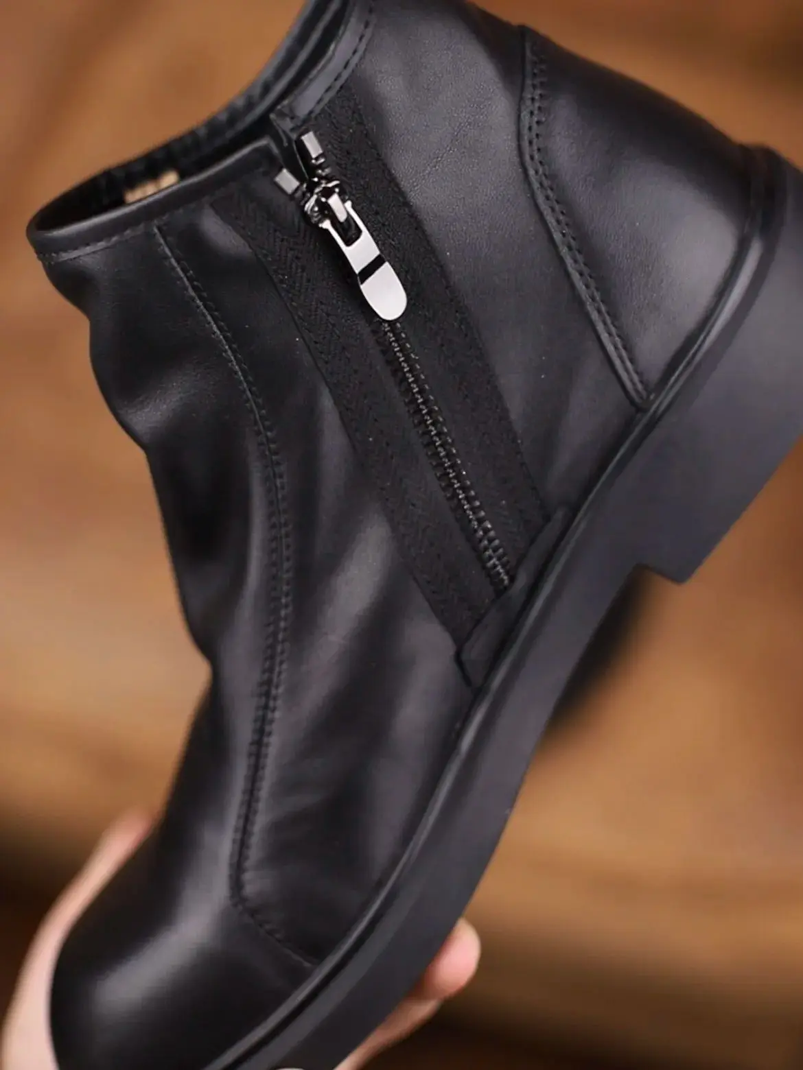 Chelsea Boots Men\'s Genuine Leather Plush Short Boots English Fashion Men\'s Shoes 210820