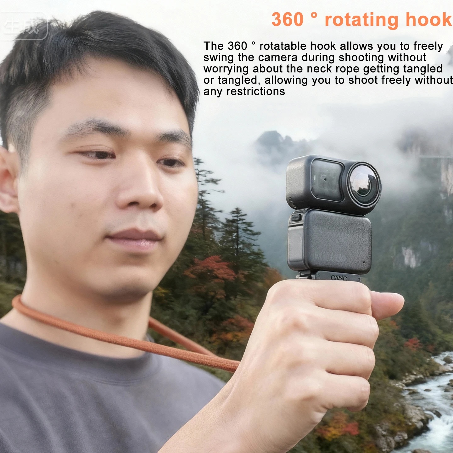 

Suitable for DJI Osmo Nano Thumb Sports Camera Quick Release Rope Safety Rope Diagonal Crossing Rope Neck Rope with 1/4 screw