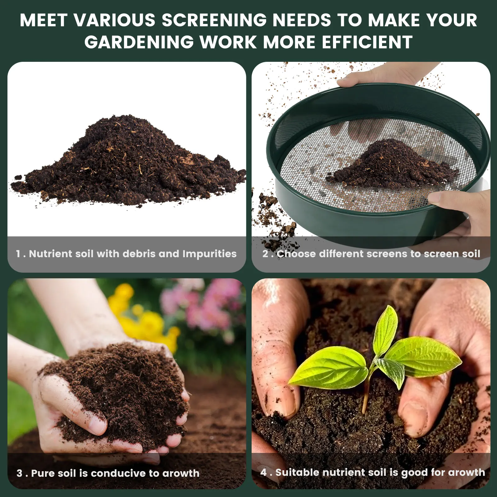 Soil Sifter Set Metal Garden S - Soil Scoop Tool 评论和价格