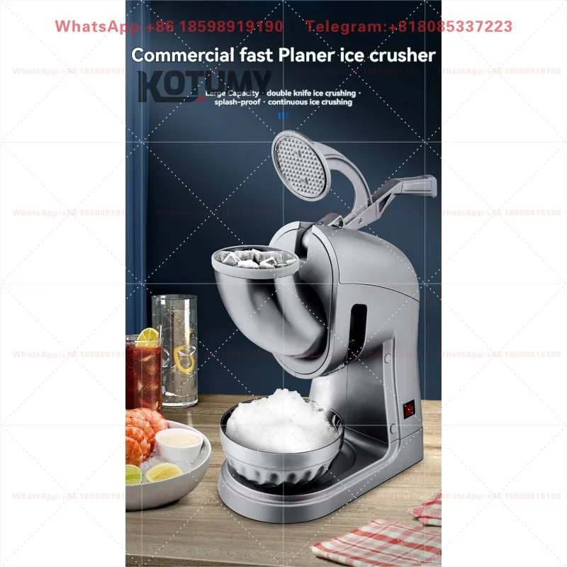Ice Crusher Commercial Milk Tea Shop High Power Full-Automatic Shaved Ice Electric Stall Snowflake Ice Sand Machine