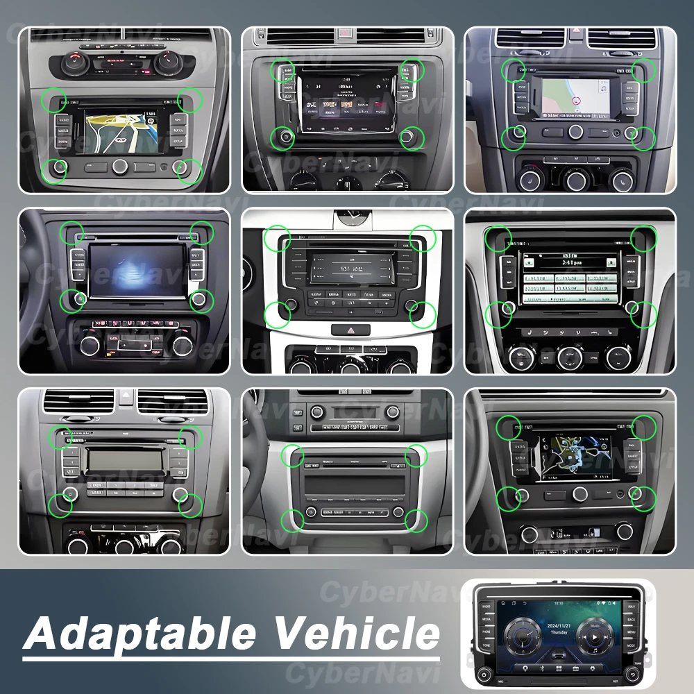 Car Radio For VW Skoda Golf Touran Passat B6 B7 Polo Android Auto Multimedia Video Player GPS Carplay BT QLED Screen Stereo WIFI