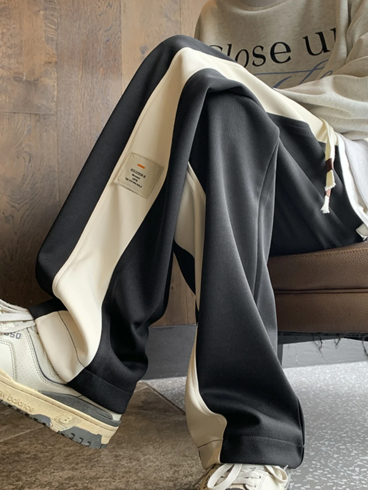 

Мужские повседневные брюки Color Blo: осенние, в американском стиле, модные, уличные, спортивные, свободные, широкие, прямого кроя