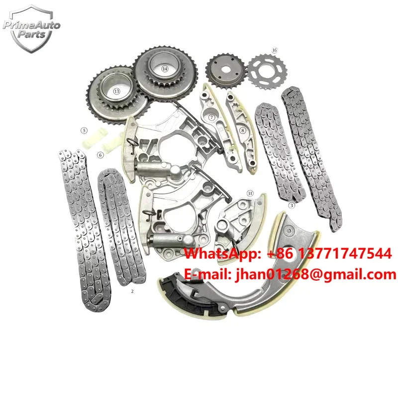 For the A5 Q5 3.2 A8 S6 Timing Chain, Time Gauge Chain Guide Rail Tensioner Sprocket Set