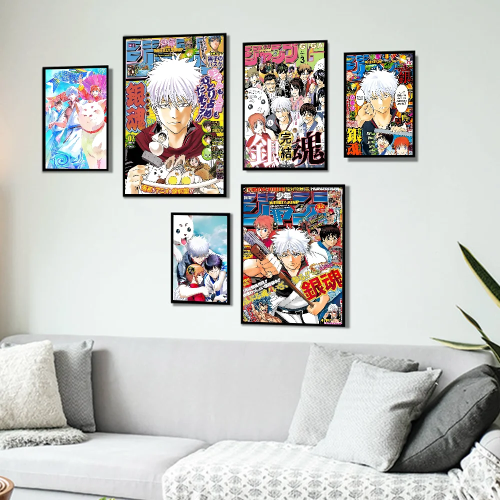 GINTAMA Anime Classic Movie Posters Waterproof Paper Sticker Coffee House Bar Decor Art Wall Stickers