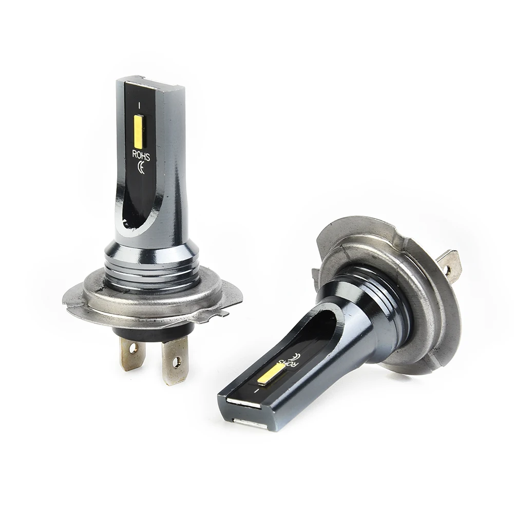 차량용 LED 헤드라이트, 알루미늄 합금 쉘 전구, 하이 로우 전구, 노란색, 120W, 3000K, 6SMD, 7500 Lm, DC 12V-24V, H7, 세트당 2 개