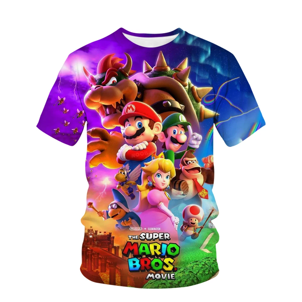 

Mario Peach Princess Girls T-shirts Kids Boys Clothes Children's Clothing Tops Baby Short Sleeve Tee Boy T-shirt 3-14 Years Kid