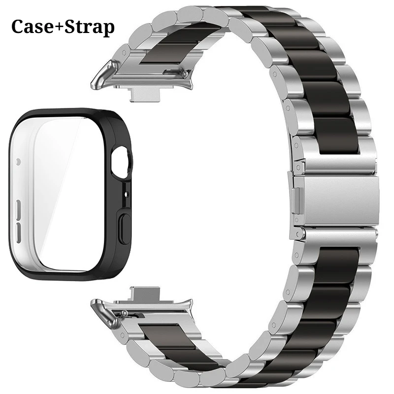Hülle + Armband für Huawei Watch Fit 5, Metall, luxuriöses Edelstahlarmband, Business-Band für Huawei Watch Fit 5Pro, Zubehör