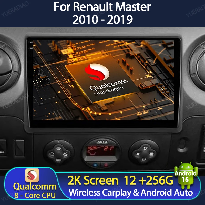 

Android 15 Car Radio For Renault Master 2010 - 2019 For Nissan NV400 2010 - 2020 For Opel Movano 2 2010 - 2019 BT Qualcomm 2DIN