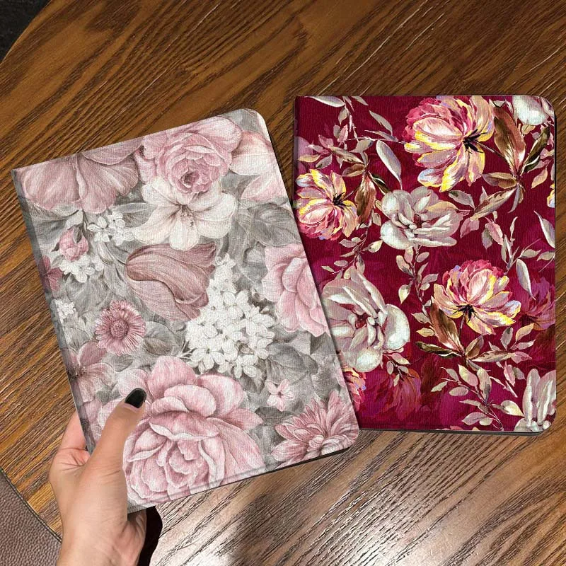 

Pink Flower Pattern Fabric Gift Tablet Case For Samsung Galaxy Tab S7 S8 S9 S10 FE Lite