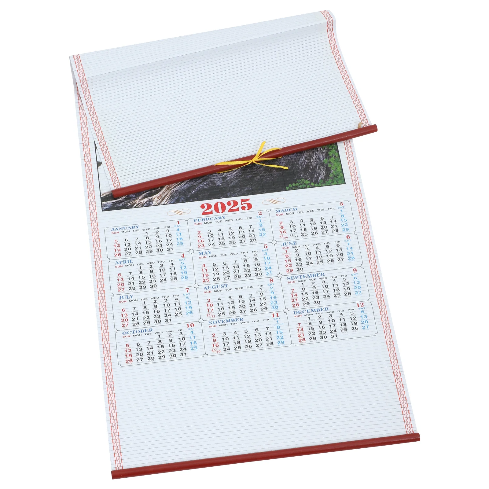 

Paper Hanging Calendar Wall Scroll Simple Design Small Size Practical 2025 Monthly Wall Calendar Family Office Organizer
