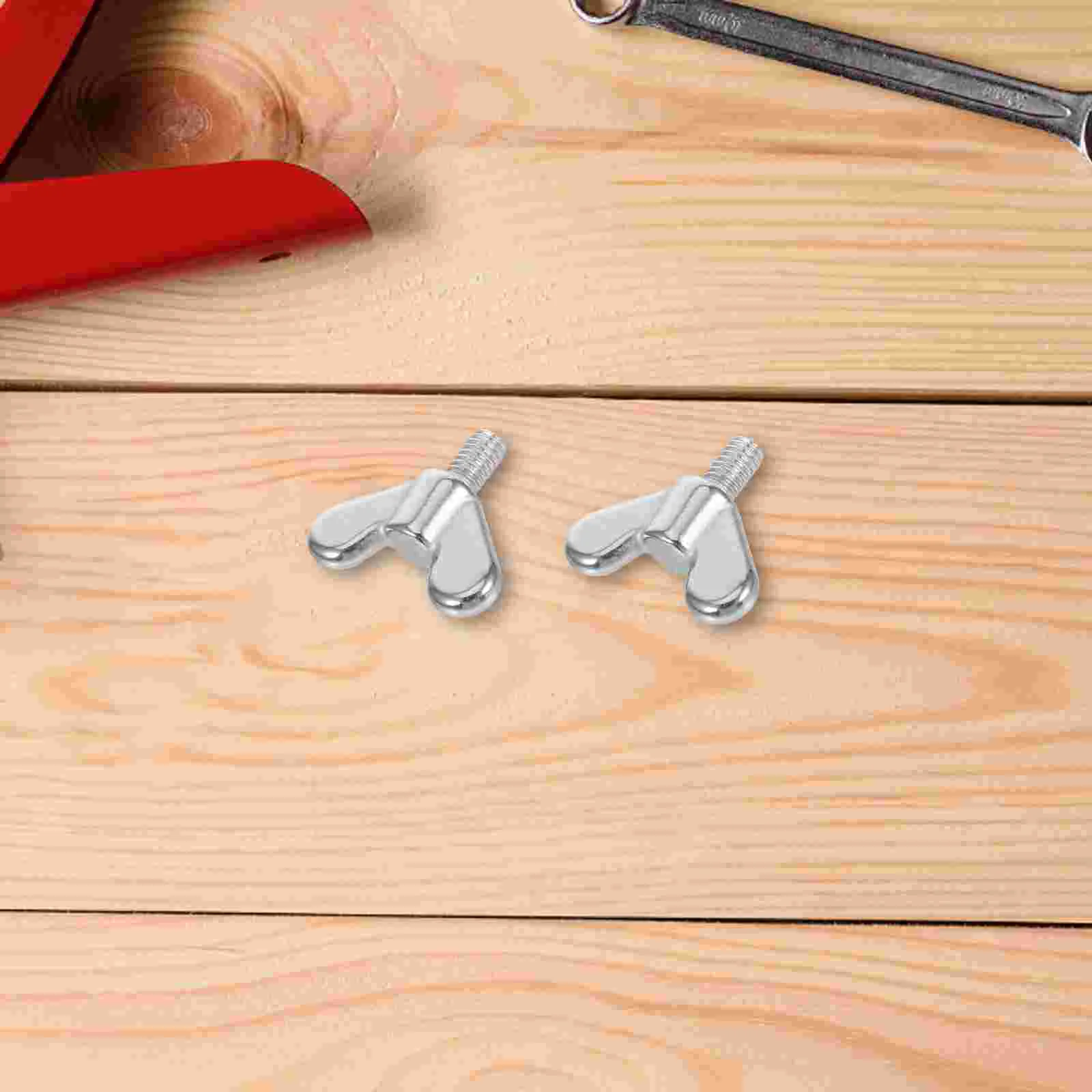 2 Pcs Guest Towel Holder Tray Flagpole Bolts Wing Head Thumb Screw Stainless Steel Toilet Small Screws Nuts and Silver Ring