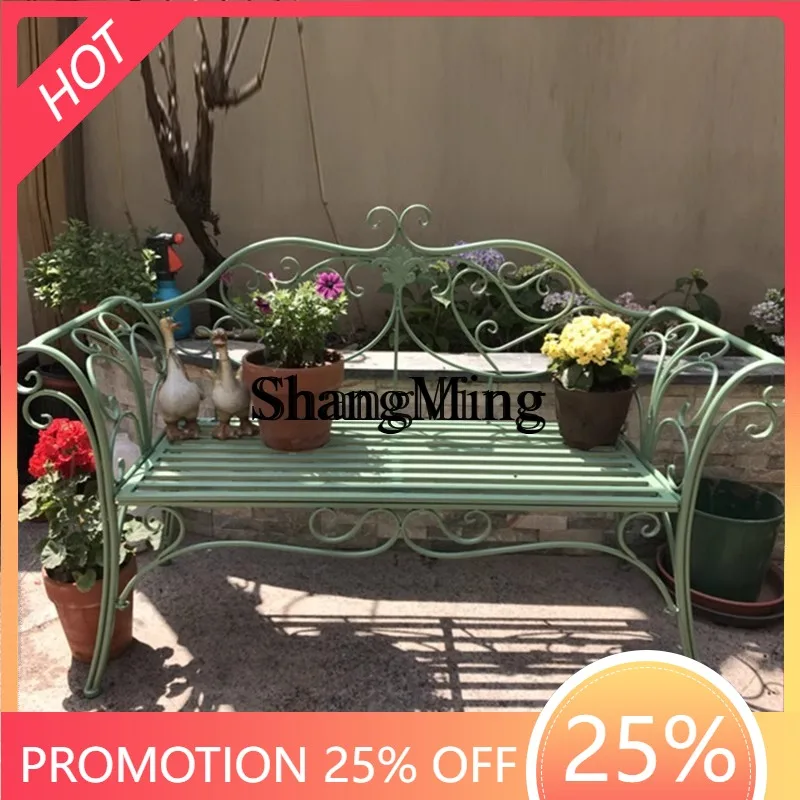 

FG iron bench Park courtyard Outdoor garden Coffee shop Table and chair combination Open-air balcony Leisure