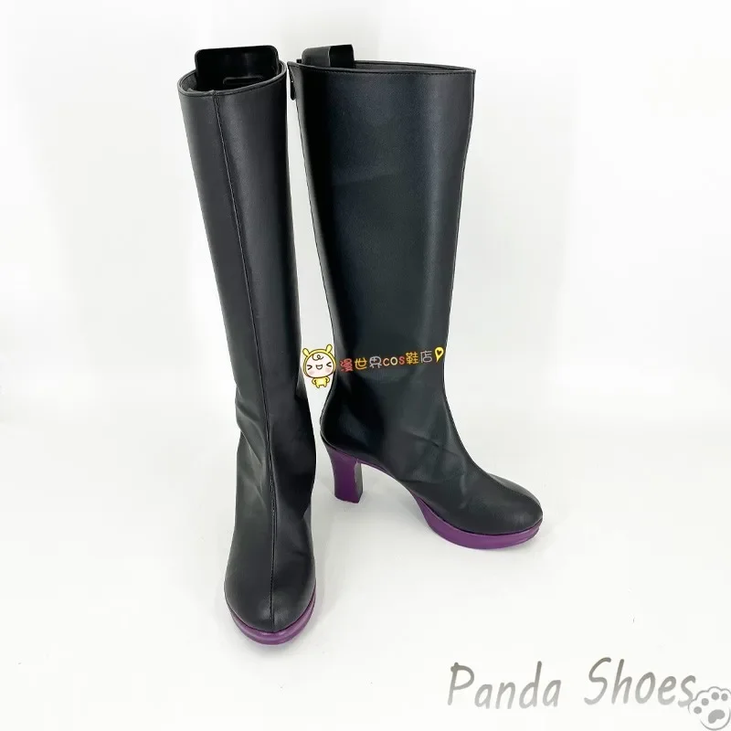 Kuya Nu كرنفال تأثيري أحذية أنيمي لعبة كوس أحذية سوداء طويلة نو كرنفال Kuya تأثيري حلي الدعامة الأحذية لحفلة الهالوين