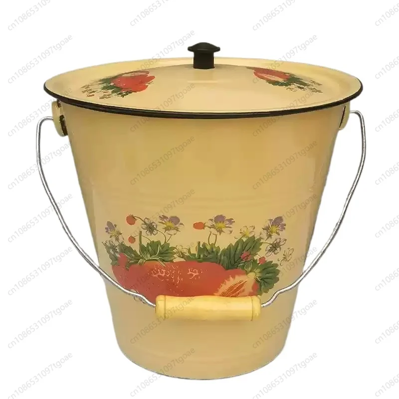 thickened hand-held enamel water with large capacity,  oil, storage bucket, deepened enamel, rice jar