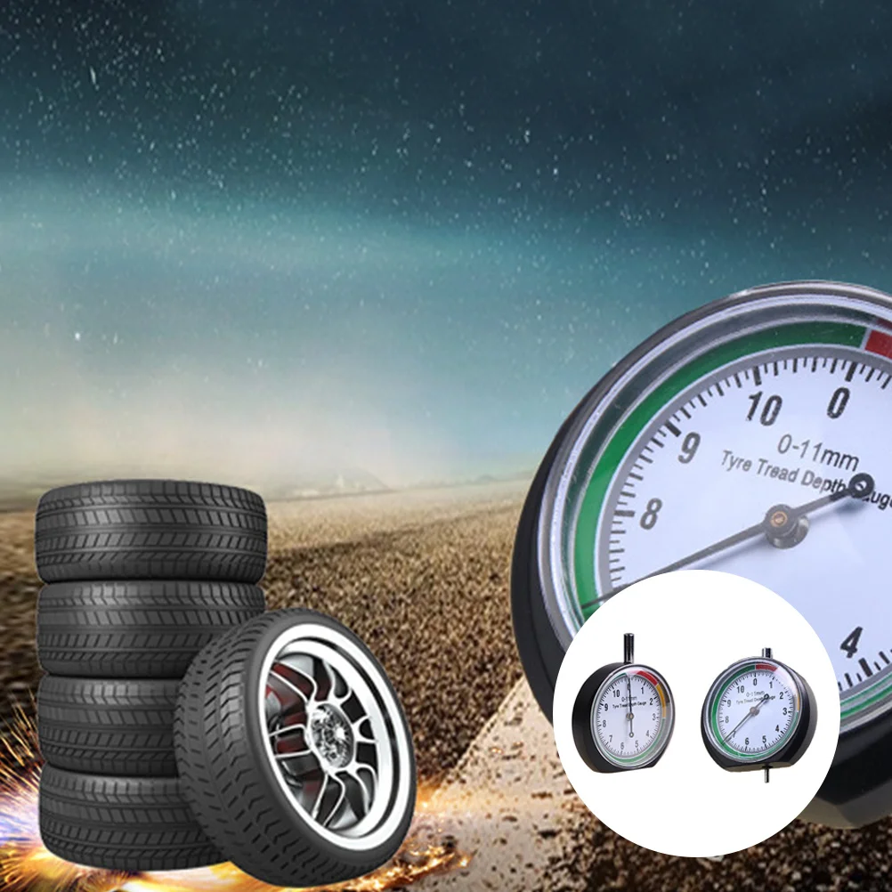 

2pcs Tire Tread Depth Gauge Stainless Steel Auto Measure Tool Convenient for Car Tire Measurement Professional Practical