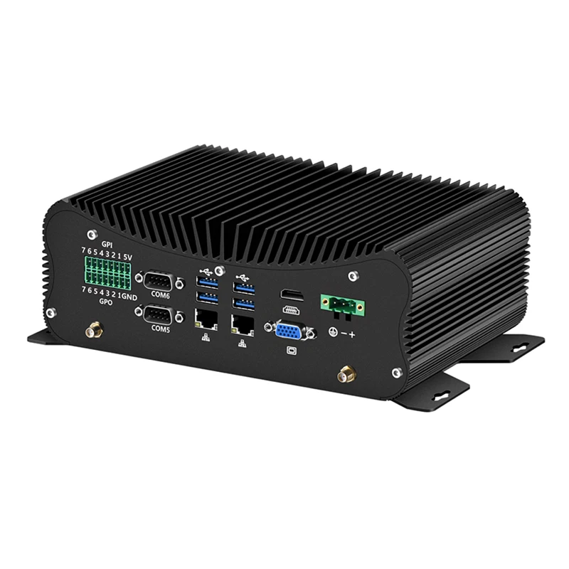 Lüfterloser Mini-PC der 13. Generation Core i7-1355U i5-1235U 2,5G LAN DDR5 Industrieller robuster Computer 2xIntel i225 HDMI VGA GPIO Windows11