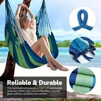 Hammock Chair Outdoor Furniture Swing Seat Hold Up 200Kg With Soft Cotton Rope Hanging Chair For Patio Garden Backyard Balcony