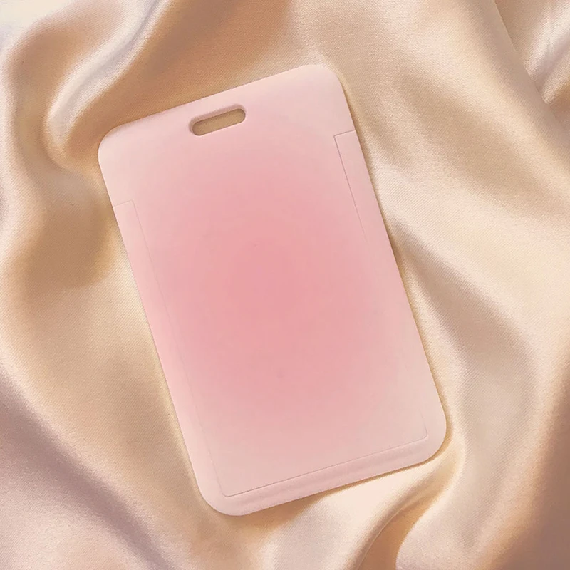 Cute Pink Love Credit Card Holders Keychain Bank ID Holders Badge Card Cover Case Business Card Holder Student Supplies