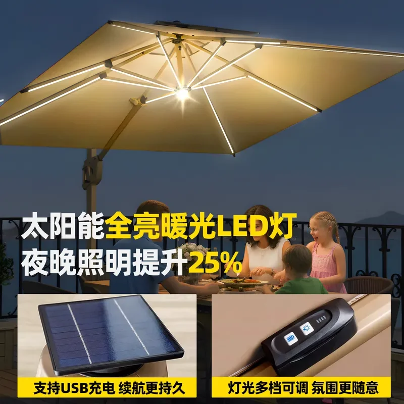 Large Outdoor Patio Umbrella for Garden Balcony Villa Commercial Use Roman Style Sunshade with Shelf