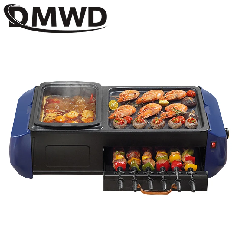 

Multi-function Automatic Revolving Kebab Rotary Rotisserie Roast Domestic Skewer Hot Pot Smokeless Barbecue Grill BBQ Oven Stove