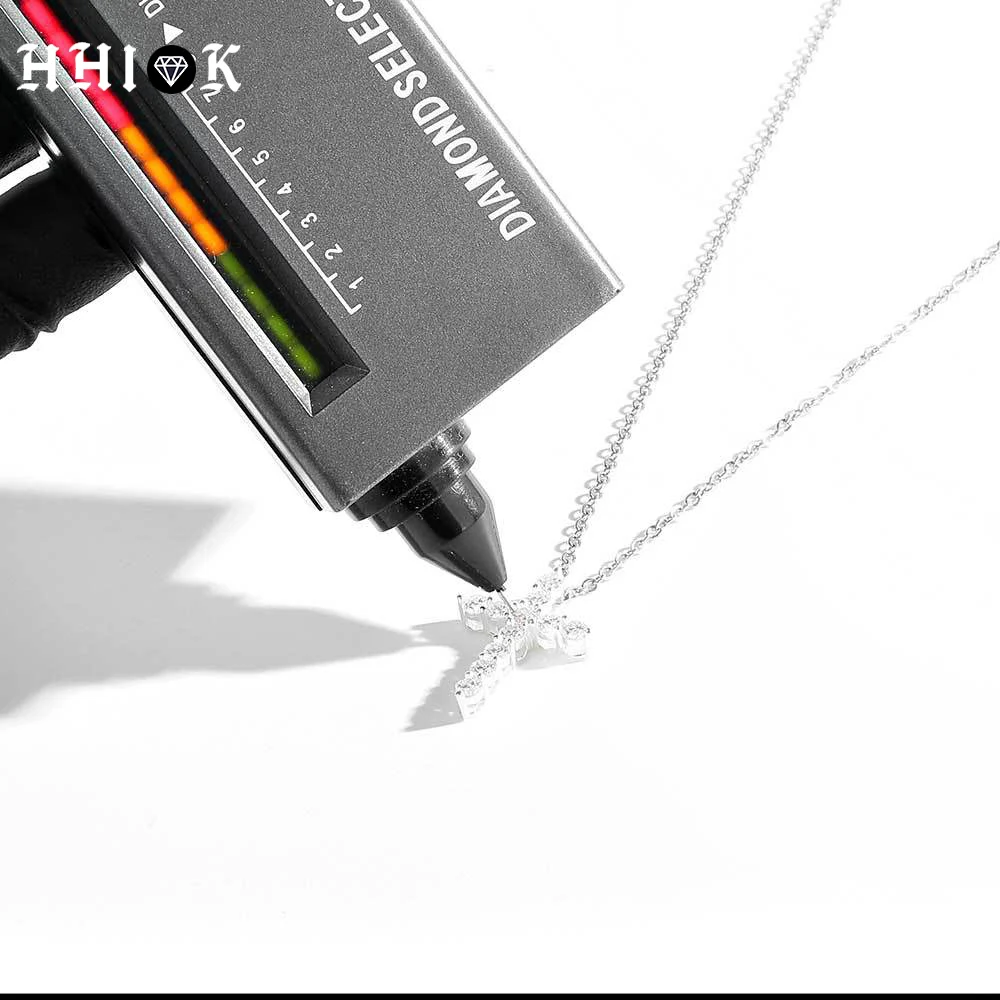 Waterproof 925 Sterling Silver Cross Pendant Pass Test Shining VVS Moissanite Diamond Cross Pendant Necklace For Women