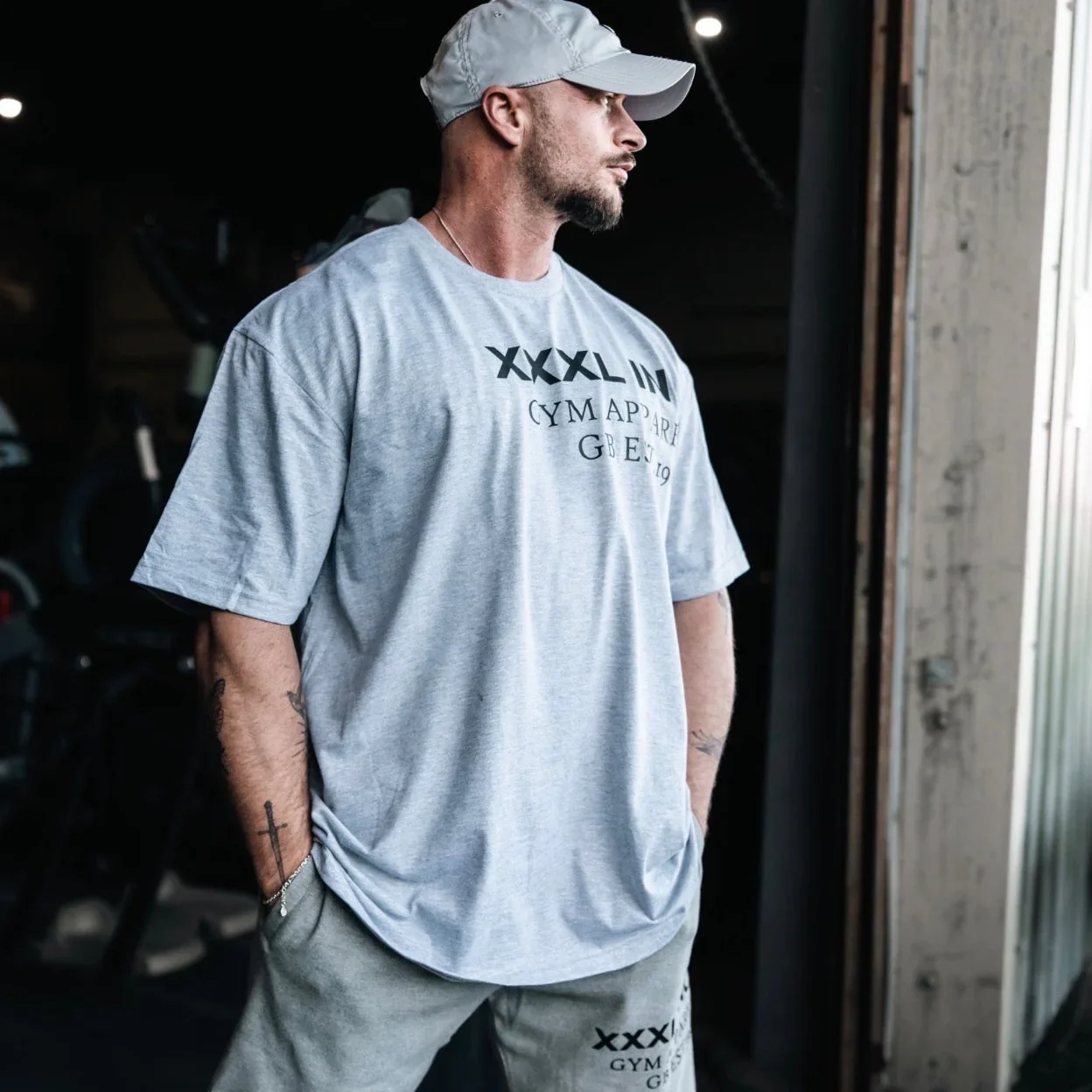 Off-Set XXXL Logo Oversized Base T-Shirt mit Grafikdruck aus Baumwolle – Bodybuilding, Workout, Freizeit, Fitness, Streetwear Oberteile – Detail 11
