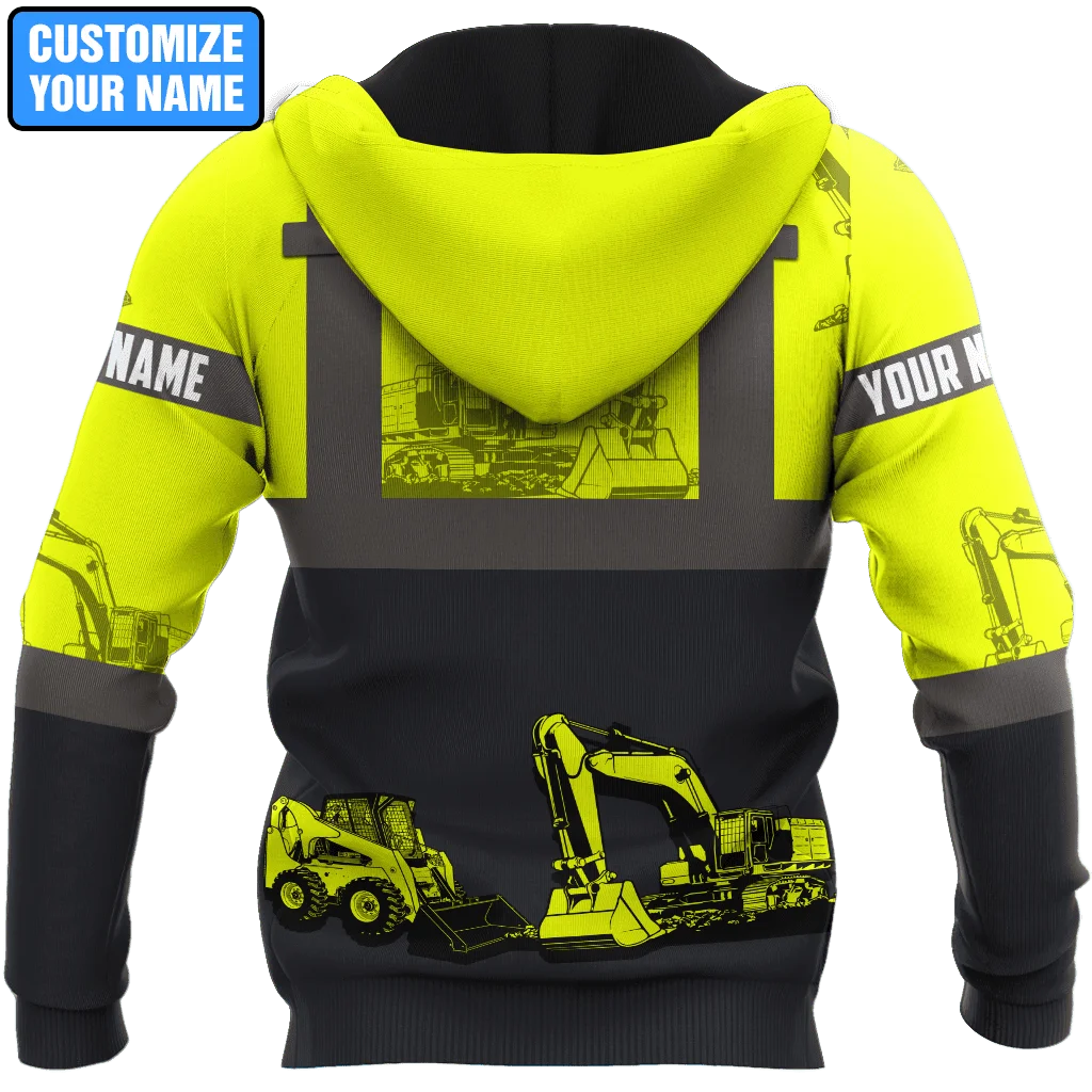 Personalized Excavator Heavy Equipment 3D Unisex Deluxe Hoodie Men Sweatshirt Streetwear Zip Pullover Casual Jacket Tracksuit-55