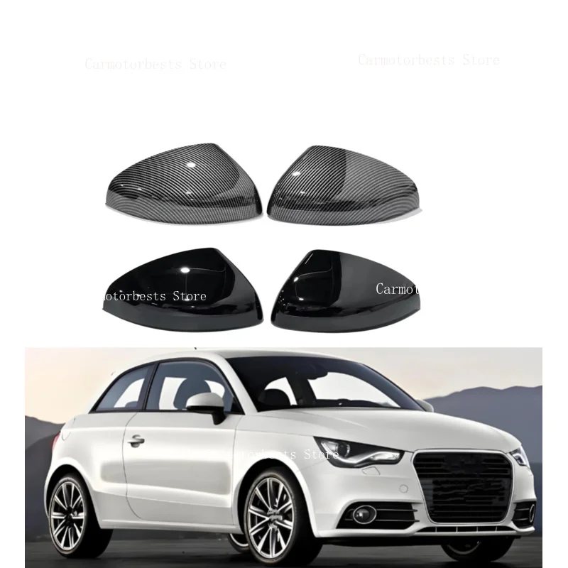 Car  Rearview Side Mirror Cover Fit For Audi A1 2011 2012 2013 2014-2018  Wing Cap Rear View Case Trim Carbon Fiber