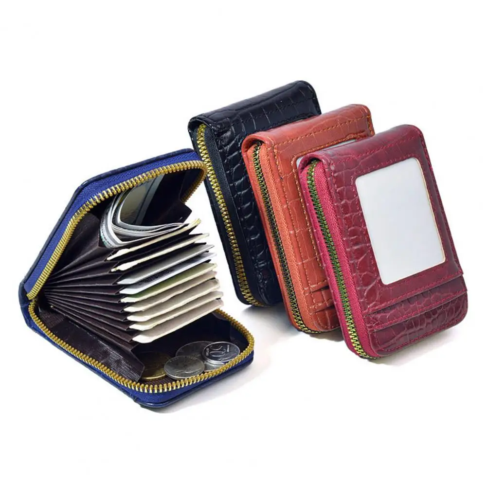 Men Wallet Large Capacity Smooth Faux Leather Organ Shape Multi Pockets 12 Slots Credit Card Holder Women Card Organizer 지갑