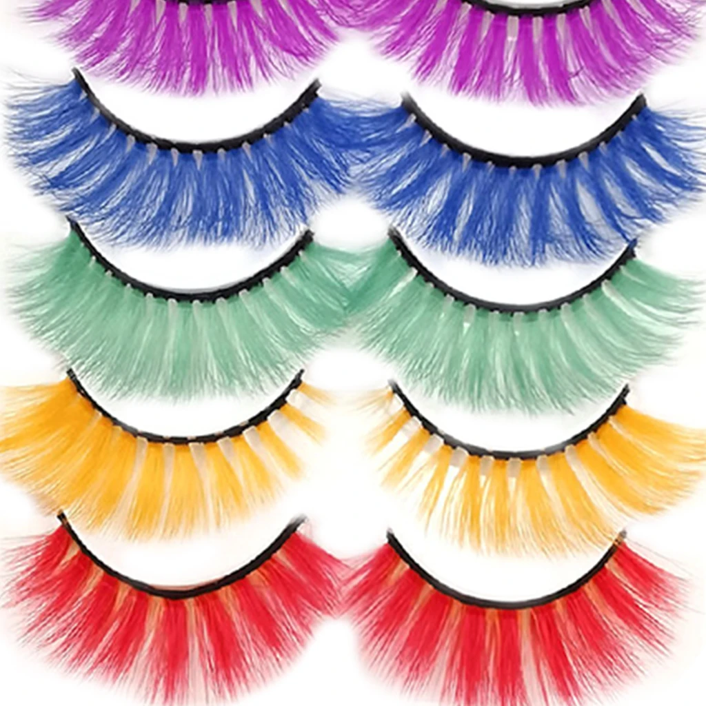 5 paires d'Halloween faux doux naturel confortable pour un maquillage dramatique des yeux