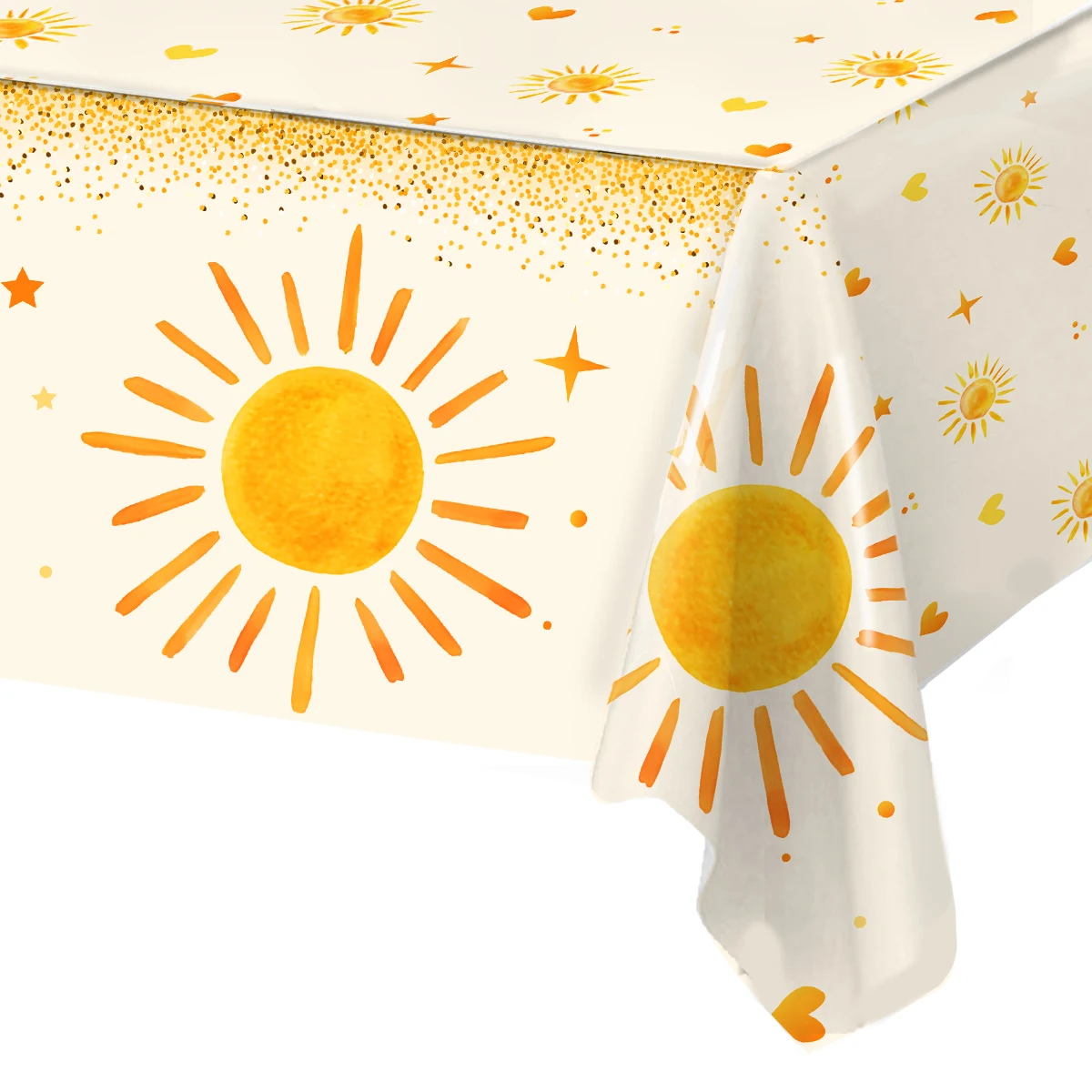 Boho Sun Plastic Tablecloths Party Decor Sunshine Lovely Waterproof Rectangular Table Cloth for Birthday Baby Shower Supplies