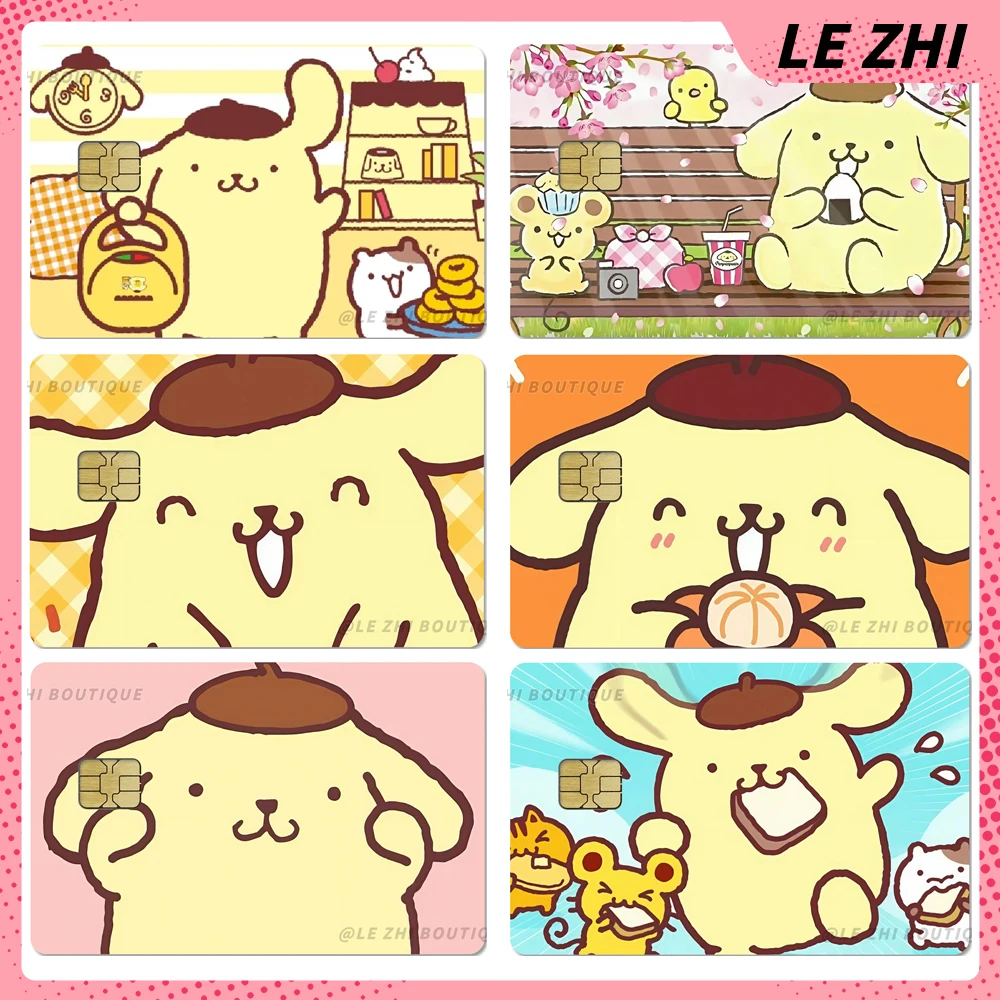 

Cartoon Funny Sanrio Pom Pom Purin Pvc Shining Love Credit Card Skin Stickers Diy Waterproof Small Chip Film Sticker Decoration