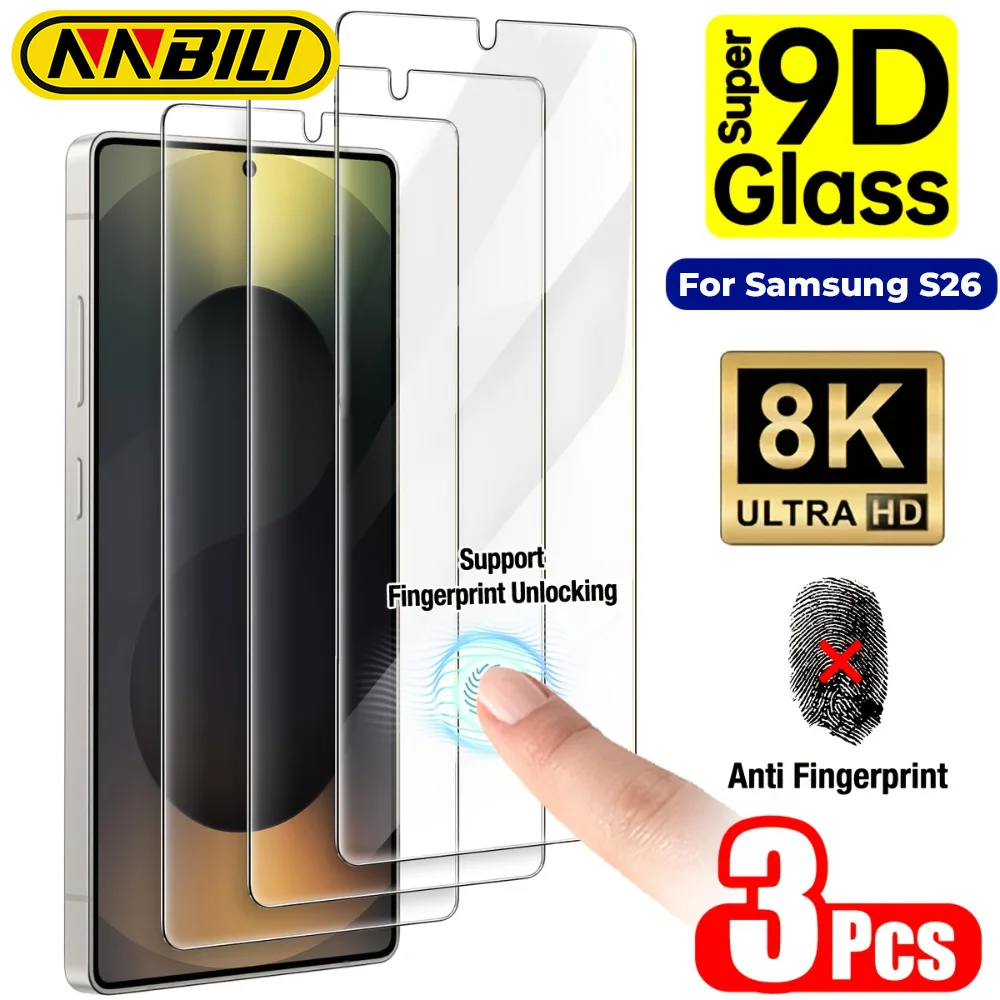 NNBILI 3Pcs Premium Tempered Glass Screen Protector for Sams