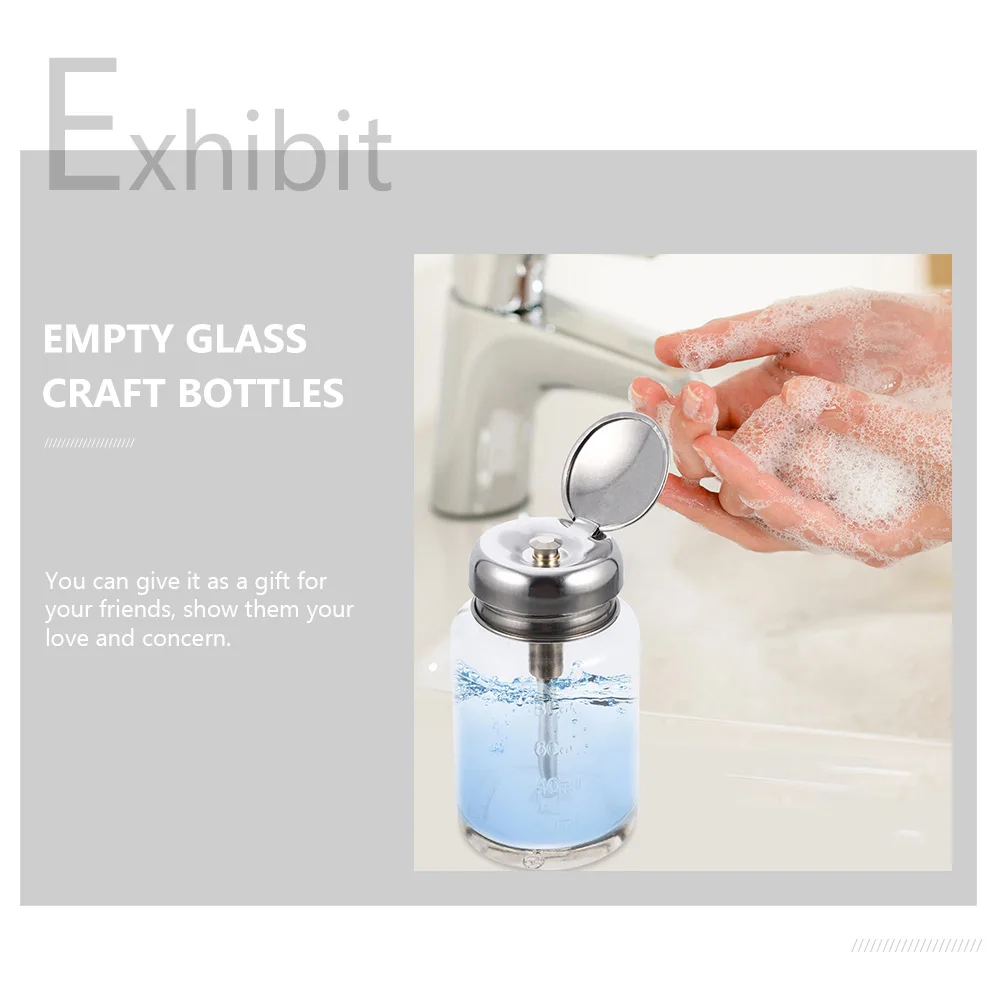 

2Pcs Pressing Type Alcohol Pump Bottles Leak Proof Glass Storage Bottles Portable Refillable Dispensing