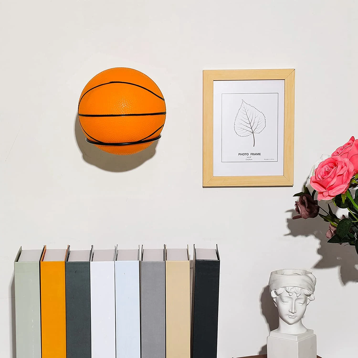 Paquete de 6 soportes de pared para exhibición de pelotas, estante de almacenamiento para pelotas, para baloncesto, fútbol, voleibol y fútbol