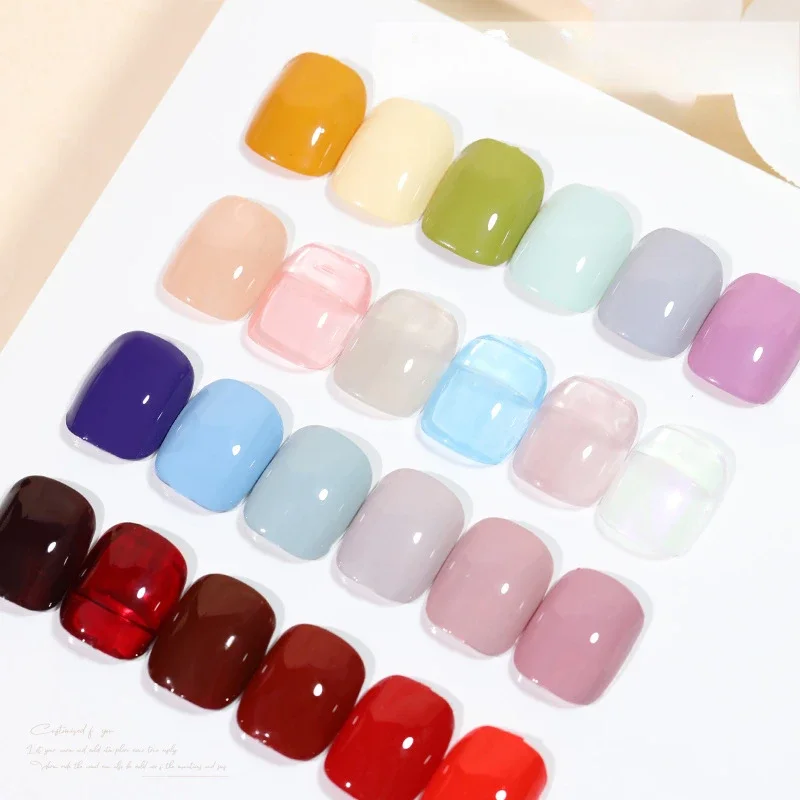 พาเลทเจลทาเล็บสีทึบ8สีครีมทาเล็บเจลเคลือบเงาสีสันสดใสแบบกึ่งถาวรสำหรับทำเล็บครีมกระป๋องไฮบริด