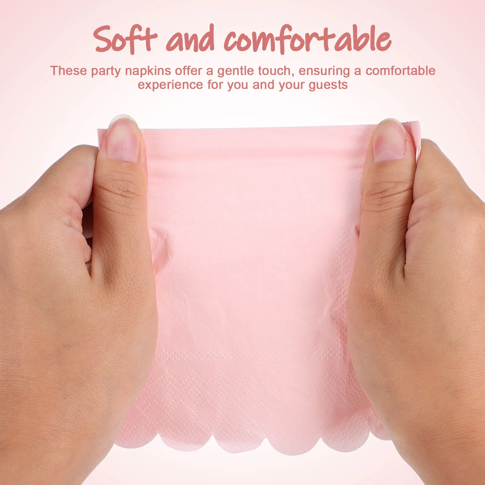 150 قطعة مناديل وردية للاستعمال مرة واحدة لحفلات العشاء ومستلزمات الغداء ورق صدفية ناعم ومريح وعملي #4