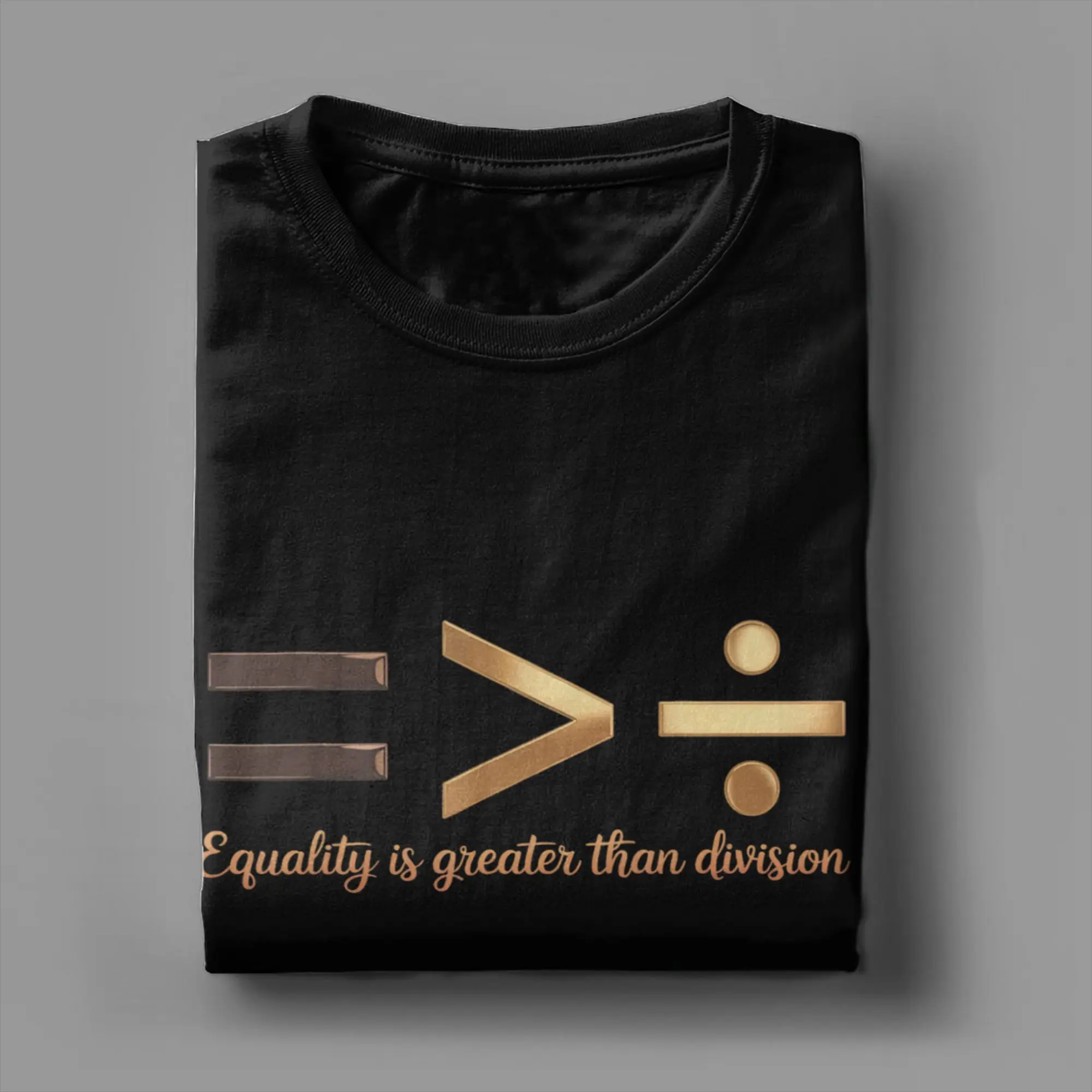 Men's Equality is Greater Than Division Black History Month T Shirt Pure Cotton Clothing Short Sleeve O Neck Tees T-Shirts