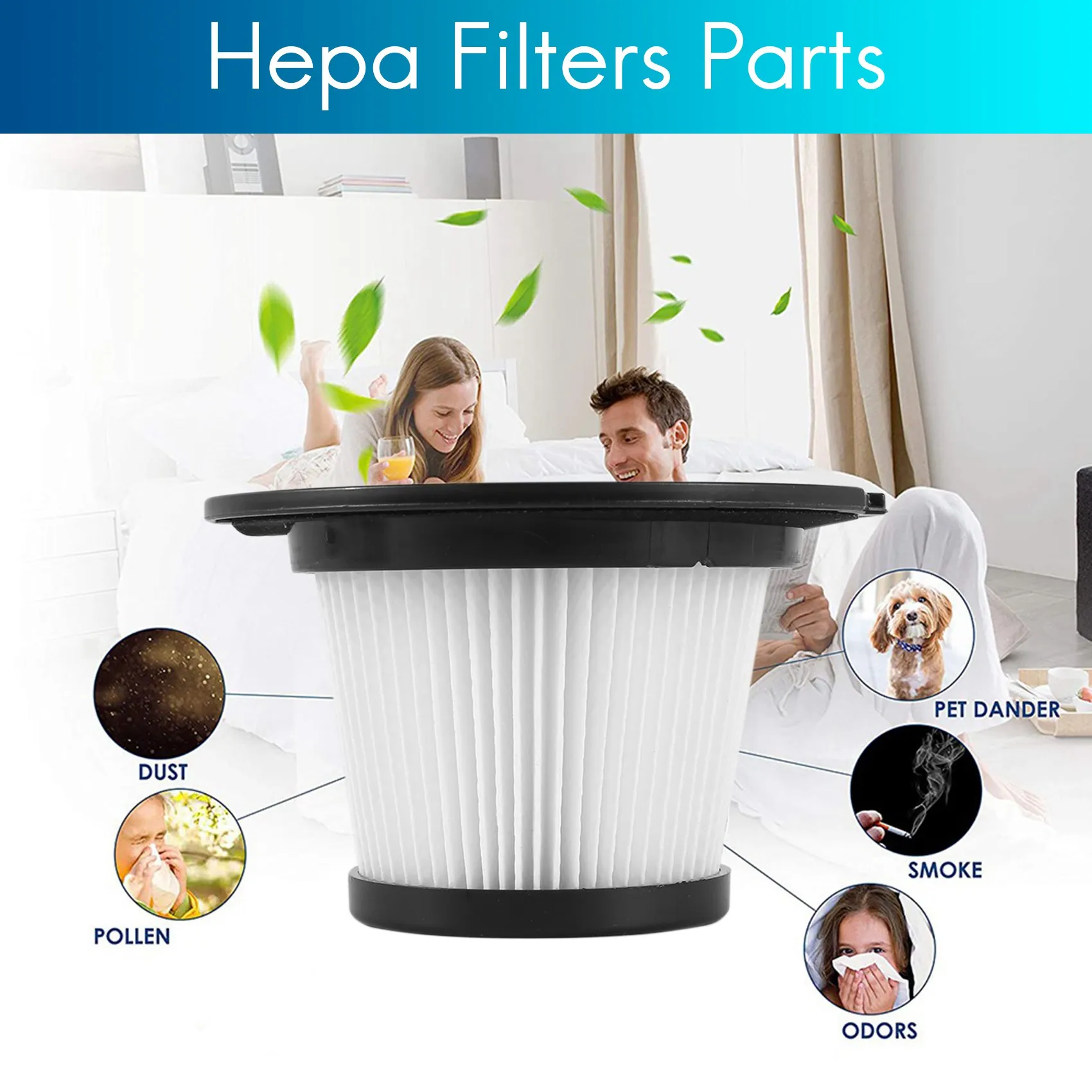 3 Pack Replacement HEPA Filter Compatible for MOOSOO K17 Cordless Vacuum