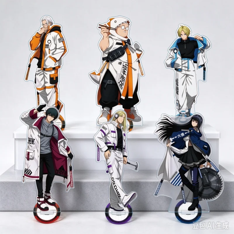 SAKAMOTO DAYS Anime Character Acrylic Desk Stand Figure Ornament Double Sided Print With Holder Base Home Decor Keychain