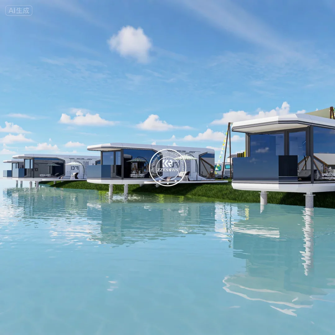 Portable Capsule House Multifunctional Cabin Hotel Modular Residence Kitchen Bedroom Prefab Pod Space Capsule House