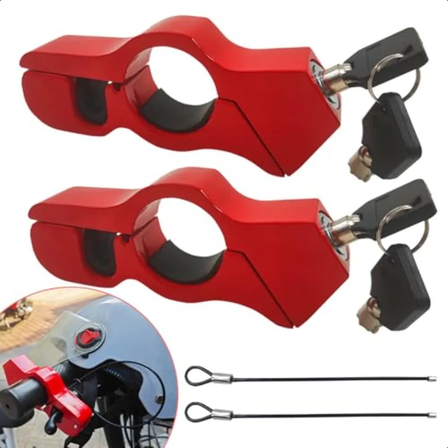 

2PC Motorcycle Locks Helmet Locked Brake Lock Combo Anti Theft Motorcycles Handlebar Lock for Motor Moped Motorbike Scooters AT