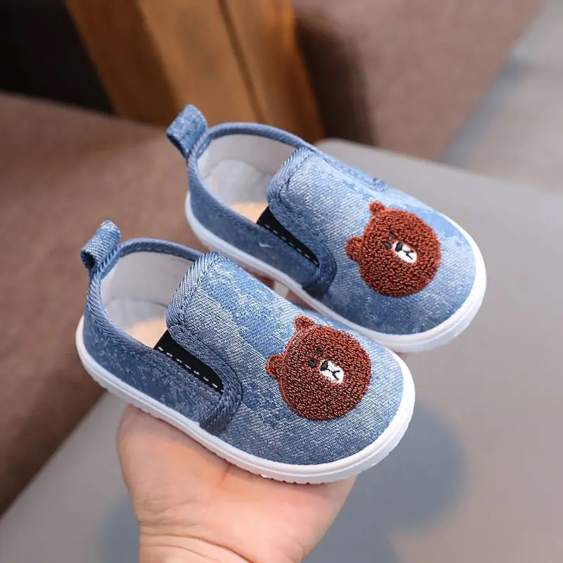 Spring Kids Canvas Shoe Boys Girls Blue Black Denim Child Board Shoe Slip on Soft Sole Toddler Casual Shoes Infant Flat Sneakers